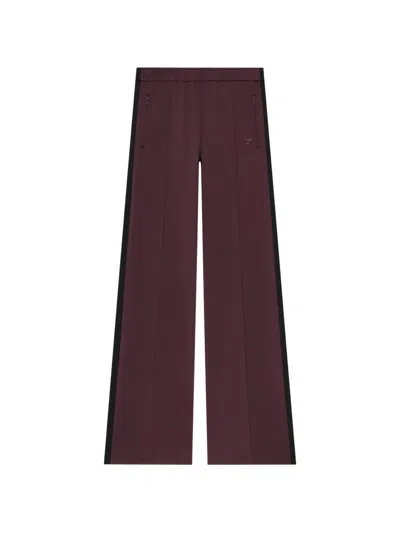 Courrèges Bicolor Side-stripe Track Pants In Burgundy