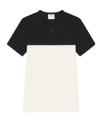 Courrèges Bicolour Logo-patch T-shirt In Multi