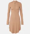 Courrèges Biker Crêpe Jersey Minidress In Neutral