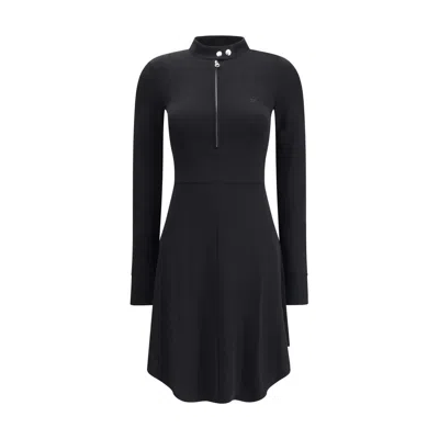 Courrèges Biker Crepe Jersey Zipped Dress In Black
