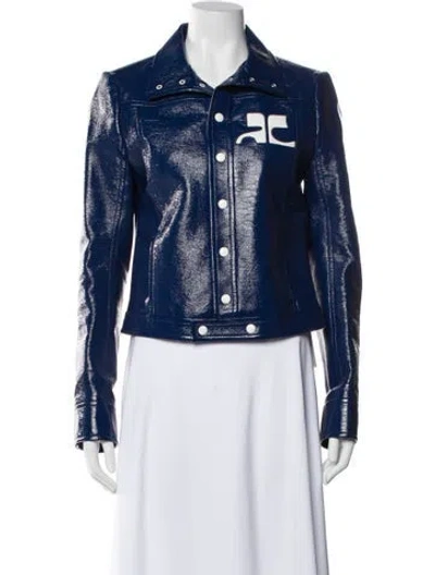 Pre-owned Courrèges Biker Jacket In Blue