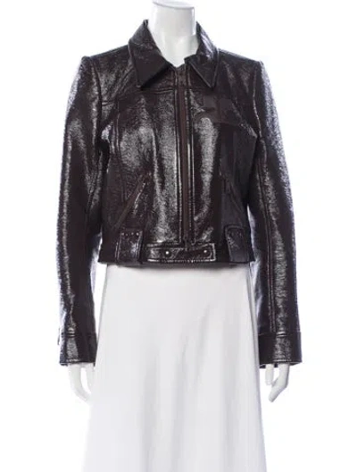 Pre-owned Courrèges Biker Jacket In Brown