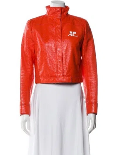 Pre-owned Courrèges Biker Jacket In Orange