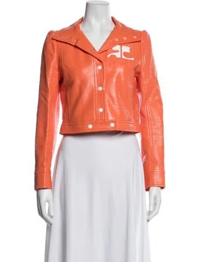 Pre-owned Courrèges Biker Jacket In Orange