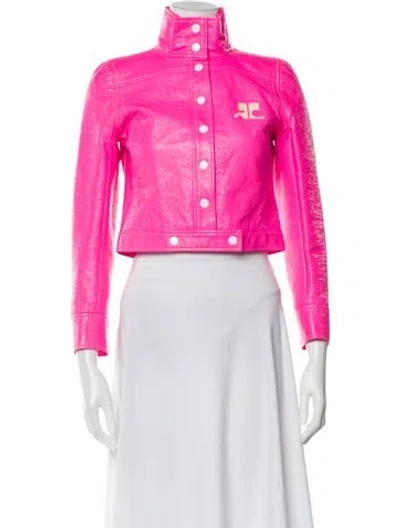 Pre-owned Courrèges Biker Jacket In Pink