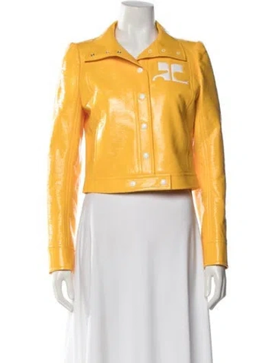 Pre-owned Courrèges Biker Jacket W/ Tags In Yellow