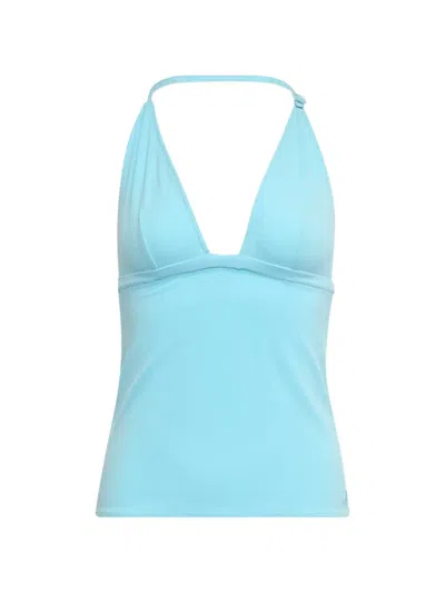 Courrèges Bikini Halterneck Top In Blue
