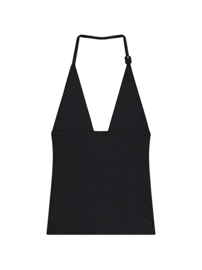 Courrèges Bikini-style Jersey Top In Black
