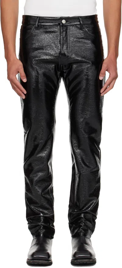 COURRÈGES BLACK 5-POCKET VINYL REEDITION TROUSERS