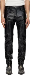 Courrèges Vinyl Slim-fit Straight-leg Trousers In Black