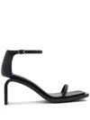 Courrèges Sandals With 85mm Heel And Rubber Sole In Black