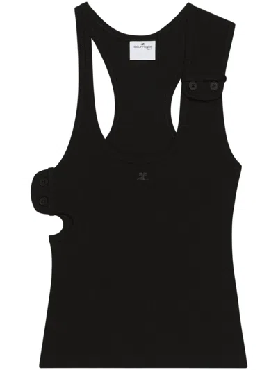 Courrèges Black 90s Ribbed Tank Top