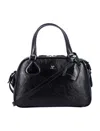 Courrèges Courregès Ac Stud Naplack Leather Mini Bowling Bag In Black