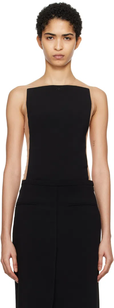 Courrèges Multi-strap Mini Dress In B099 Sand / Black