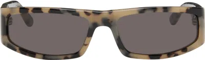 Courrèges Black & Beige Tech Sunglasses In White Tortoise