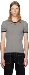 Courrèges Houndstooth-pattern Cotton T-shirt In B135
