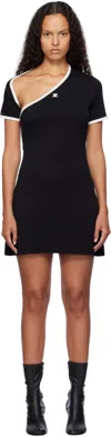 COURRÈGES BLACK & WHITE SLASH CONTRAST MINIDRESS