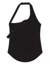 Courrèges Tank Top With Asymmetrical Buckle In Black