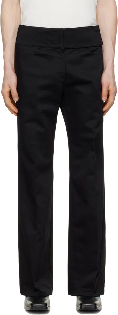 Courrèges Black Belted Bootcut Trousers In 9999