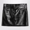 Courrèges Black Belted Vinyl Mini Skirt