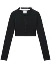 Courrèges Black Buckled Cropped Cardigan