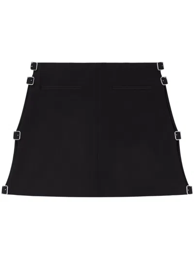 COURRÈGES BUCKLED WOOL MINI SKIRT - WOMEN'S - WOOL