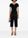 Courrèges Signature Contrast Cotton T-shirt In Black
