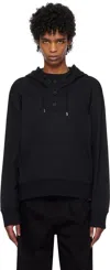 Courrèges Black Buttoned Hoodie In 9999