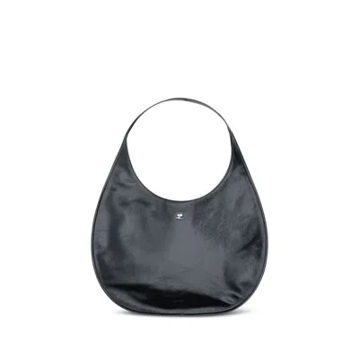 Courrèges Black Calf Leather Bos Taurus Shoulder Bag