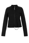 Courrèges Fitted High Collar Zip Detail Jacket In Black