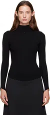 Courrèges Black Circle Mockneck Sweater In Black