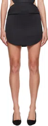 Courrèges Black Circle Satin Miniskirt In Black