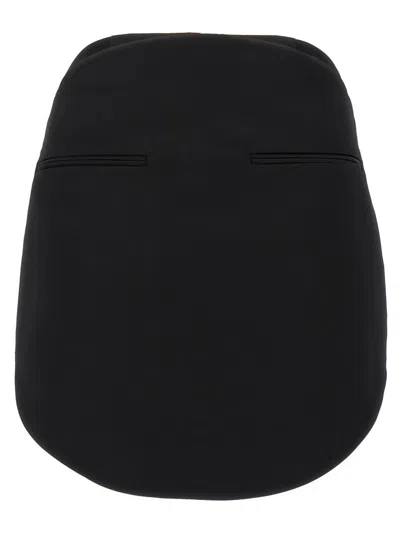 COURRÈGES BLACK CIRCLE SATIN SKIRT
