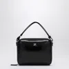 Courrèges Rectangular Black Calf Leather Clutch With Detachable Straps In Black