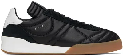 COURRÈGES BLACK CLUB02 LEATHER SNEAKERS