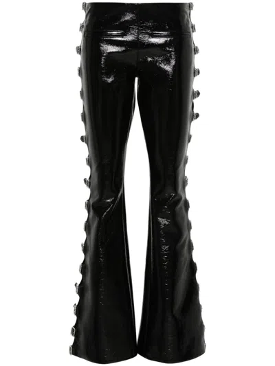 Courrèges Black Cotton Blend Flared Trousers