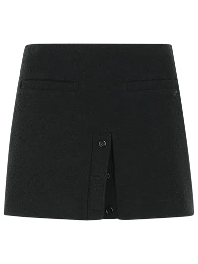 Courrèges Courreges Black Cotton Blend Miniskirt Women
