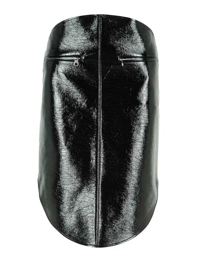 COURRÈGES BLACK COTTON BLEND SKIRT