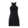 Courrèges Courreges Black Cotton Mini Dress With High Neck And Sleeveless Design Women