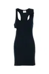 Courrèges 90's Cut-out Detailed Ribbed Mini Dress In Black