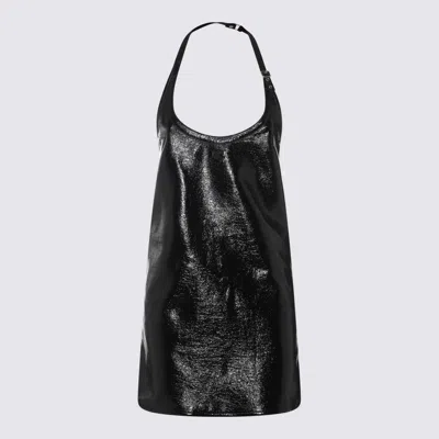COURRÈGES BLACK COTTON MINI DRESS