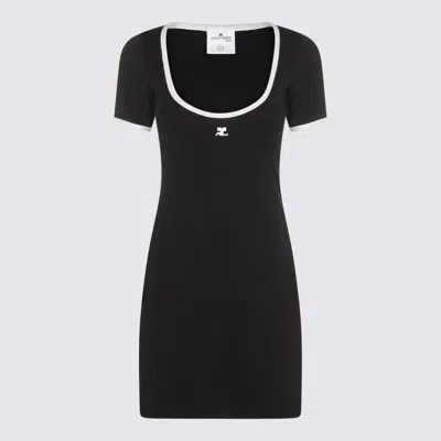 COURRÈGES COURRÈGES BLACK COTTON MINI DRESS