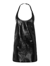 Courrèges Courregès Buckle Babydoll Vinyl Dress In Black