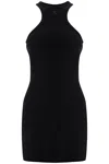 Courrèges Courreges Black Cotton Mini Dress With High Neck And Sleeveless Design Women In Black