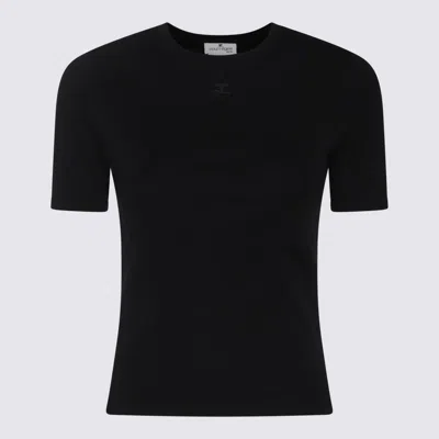 Courrèges Signature Contrast T-shirt In Black