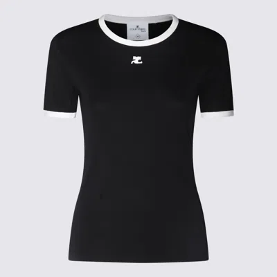 Courrèges Bumpy Contraste Reeditio T-shirt In Black