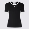 Courrèges Signature Contrast Cotton T-shirt In Black