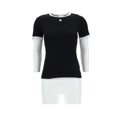 Courrèges Black Cotton T-shirt