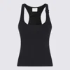 Courrèges Courreges Black Racerback Tank Top With Logo Patch In Black