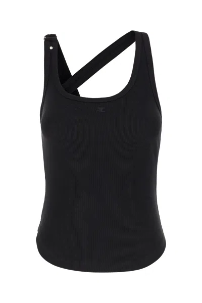 Courrèges Black Cotton Top